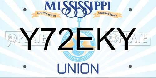 Y72EKY Mississippi License Plate
