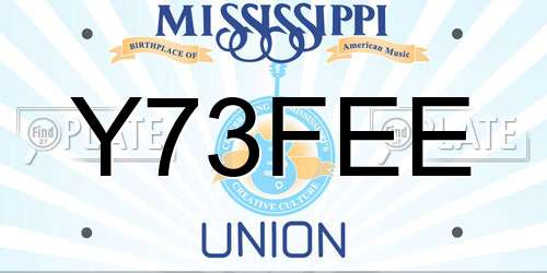 Y73FEE Mississippi License Plate