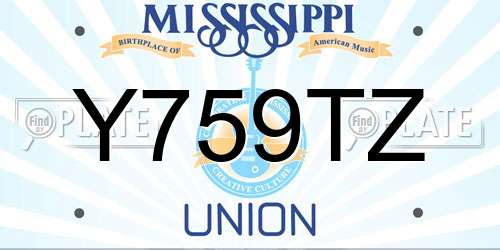 Y759TZ Mississippi License Plate