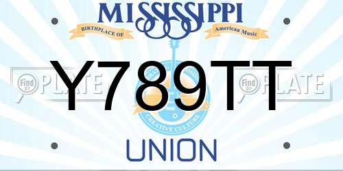 Y789TT Mississippi License Plate