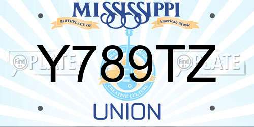 Y789TZ Mississippi License Plate