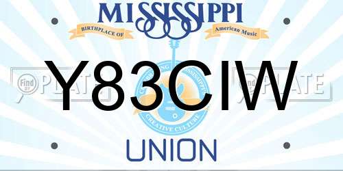 Y83CIW Mississippi License Plate