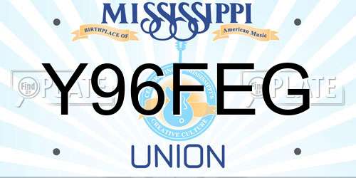 Y96FEG Mississippi License Plate