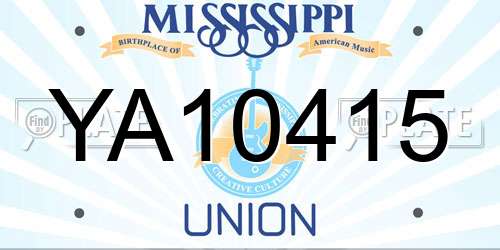 YA10415 Mississippi License Plate