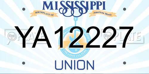 YA12227 Mississippi License Plate