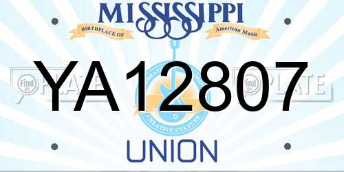 YA12807 Mississippi License Plate