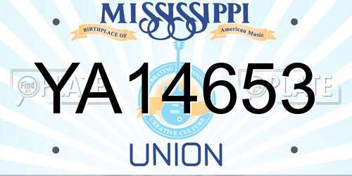 YA14653 Mississippi License Plate