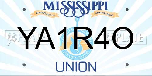 YA1R4O Mississippi License Plate
