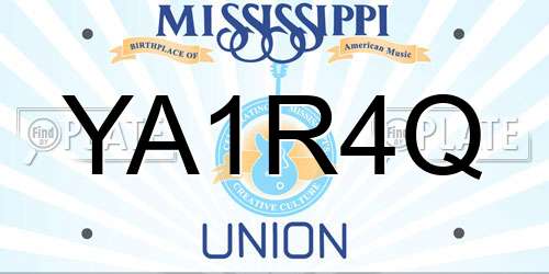YA1R4Q Mississippi License Plate
