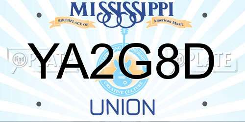 YA2G8D Mississippi License Plate