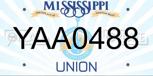 YAA0488 Mississippi License Plate