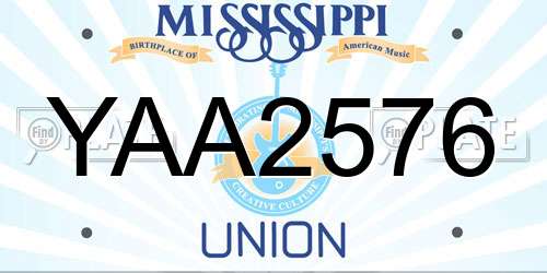 YAA2576 Mississippi License Plate