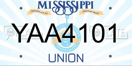 YAA4101 Mississippi License Plate