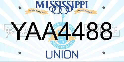 YAA4488 Mississippi License Plate