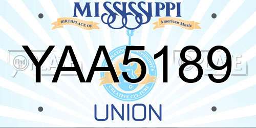 YAA5189 Mississippi License Plate