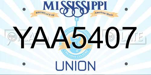 YAA5407 Mississippi License Plate