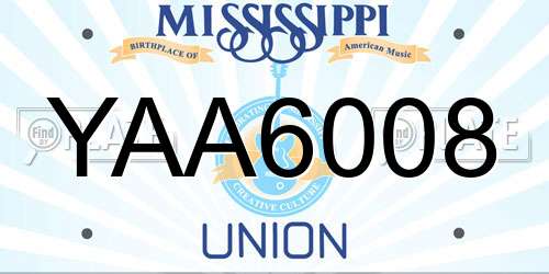 YAA6008 Mississippi License Plate