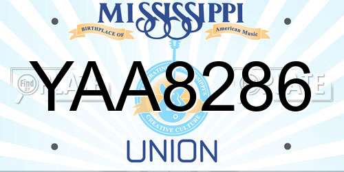 YAA8286 Mississippi License Plate