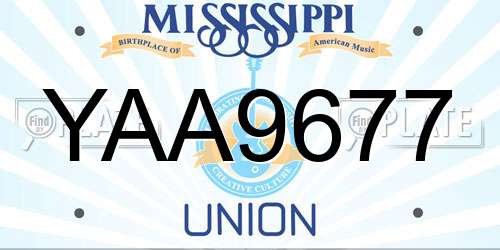 YAA9677 Mississippi License Plate