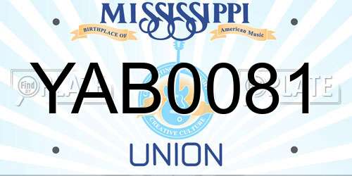 YAB0081 Mississippi License Plate