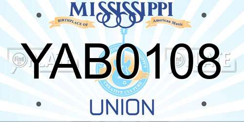 YAB0108 Mississippi License Plate