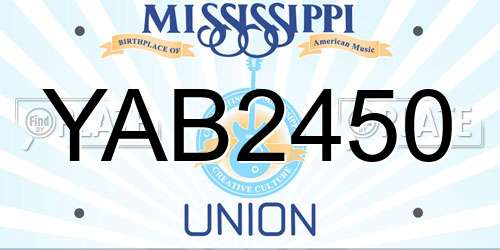 YAB2450 Mississippi License Plate