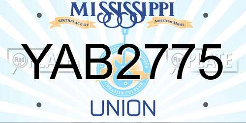YAB2775 Mississippi License Plate