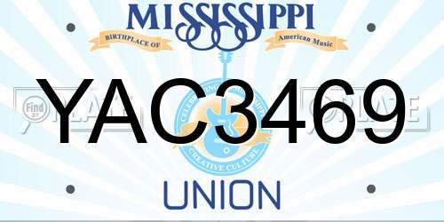 YAC3469 Mississippi License Plate