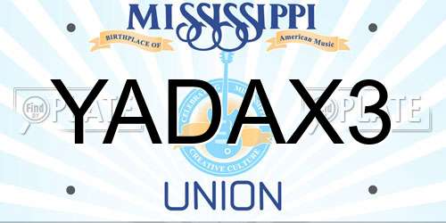 YADAX3 Mississippi License Plate