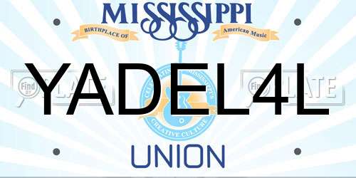 YADEL4L Mississippi License Plate