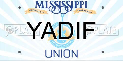 YADIF Mississippi License Plate
