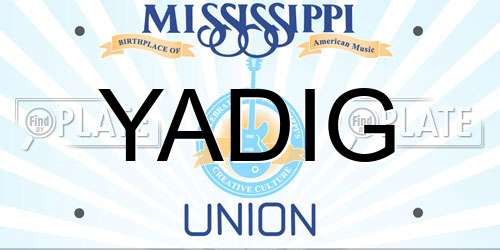 YADIG Mississippi License Plate