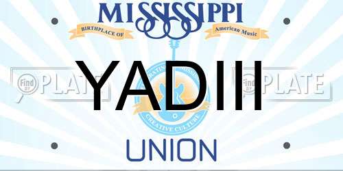 YADIII Mississippi License Plate