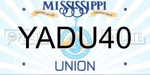 YADU40 Mississippi License Plate