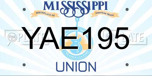YAE195 Mississippi License Plate