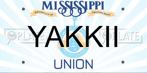 YAKKII Mississippi License Plate