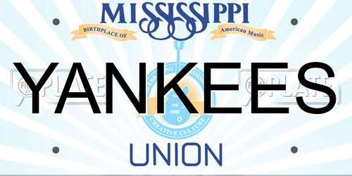 YANKEES Mississippi License Plate