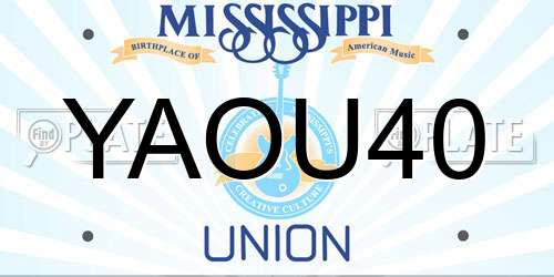 YAOU40 Mississippi License Plate