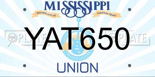 YAT650 Mississippi License Plate