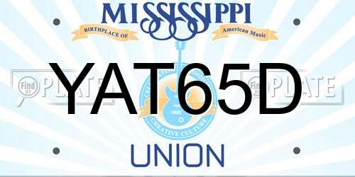 YAT65D Mississippi License Plate