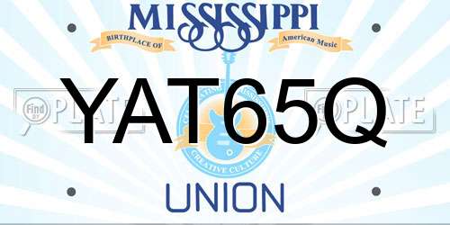 YAT65Q Mississippi License Plate