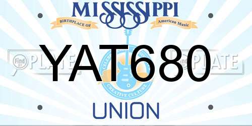YAT680 Mississippi License Plate