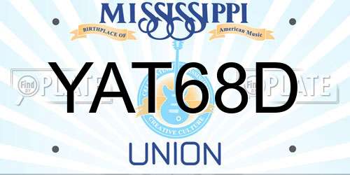 YAT68D Mississippi License Plate