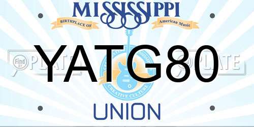 YATG80 Mississippi License Plate