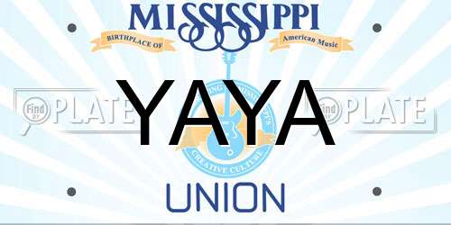YAYA Mississippi License Plate