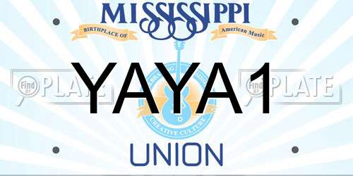 YAYA1 Mississippi License Plate