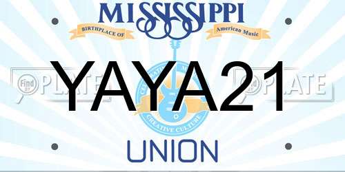 YAYA21 Mississippi License Plate