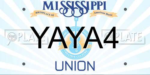 YAYA4 Mississippi License Plate