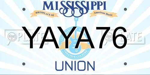 YAYA76 Mississippi License Plate