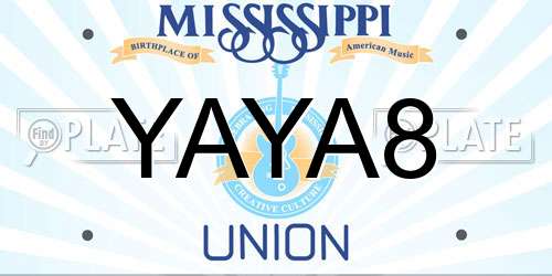 YAYA8 Mississippi License Plate